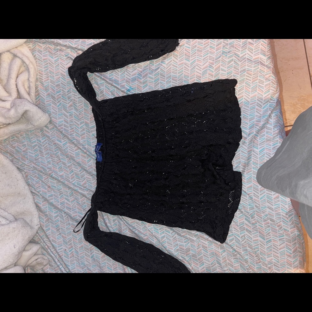 Ocean Drive see through black off the shoulder too size medium